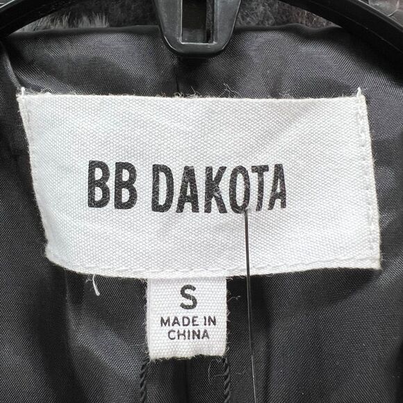 BB Dakota Womens Wild Thing Jacket S Black Tan Leopard Soft Faux Fur Glam Chic - Picture 13 of 16